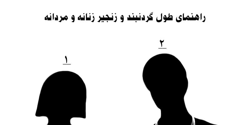 راهنمای تعیین سایز طول گردنبند و زنجیر زنانه و مردانه